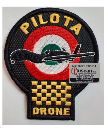 RICAMO PILOTA DRONE CON VELCRO